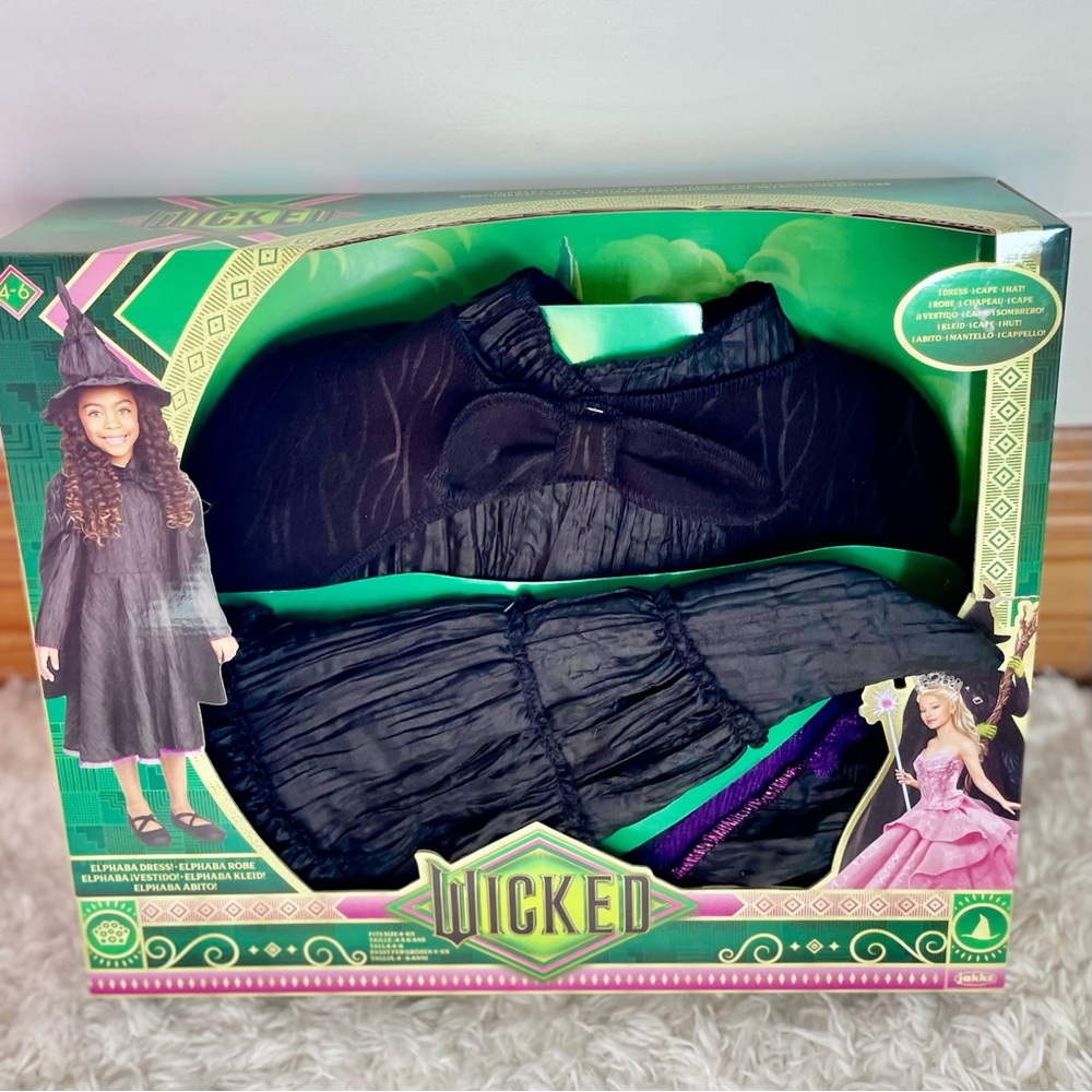 Wicked‎ Deluxe Elphaba Black Dress Up Set - Kids Size 4 to 6